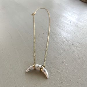 Stella and Dot white horn tusk necklace